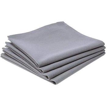 4 Serviettes de Table Coton Gris Clair