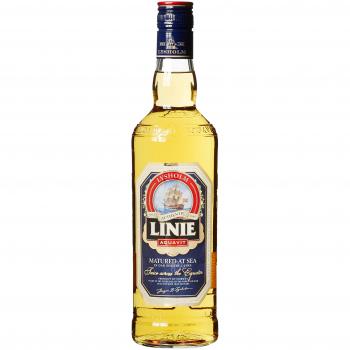 Linie Aquavit Norwegischer Kümmelschnaps 41,5 % 0,7 Liter Flasche Set Aquavit