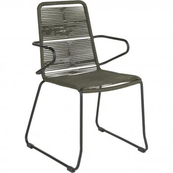 VEGA Lounge Chair Filea mit Armlehnen; Größe: 58x56x87 cm; Anthrazit/Schwarz; Packung á 4