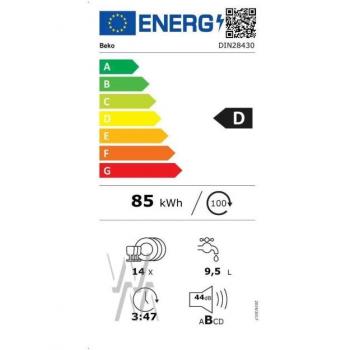 DIN 28430 Beko myčka 60 cm vestavěná