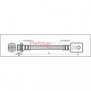 Hinterachse Bremsschlauch METZGER 4112525