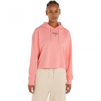 Felpa Tommy Jeans Essential Logo Rosa Casual Fit