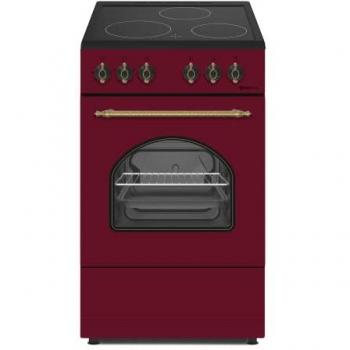 Cocina Vitrocerámica Solthermic Roja 50x50 con Horno Eléctrico y 3 Zonas de Cocción