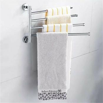 Stainless Steel Towel Holder with Rotating Racks for Bathroom