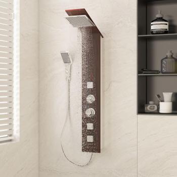 VidaXL Duschpaneel-System mit elegantem braunem Glas