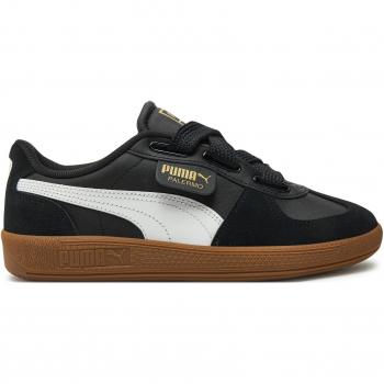Baskets Femme Puma Palermo Lacets en Rubans Noir et Blanc Taille 38