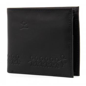 OXMOX Jumping Jack, porte-monnaie noir en cuir – Version Classique