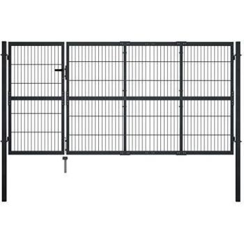 VidaXL Solid Steel Garden Entrance, 350 cm Height × 120 cm Width, Anthracite