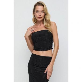 No Matter What Kurze Crop-Bluse mit Edelsteinen – Damen, L