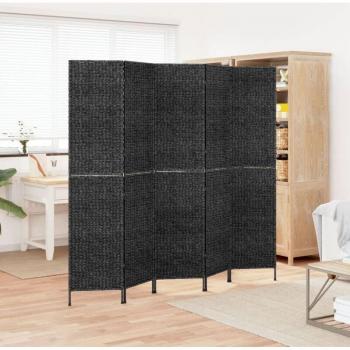 Schermo Divisorio 5 Pannelli Nero 205x180cm