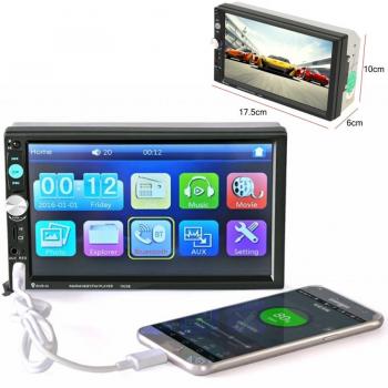 Stéréo autoradio 7023B LCD 7” Full HD 1080p avec support vidéo MP4/MP5, radio FM, Bluetooth et télécommande
