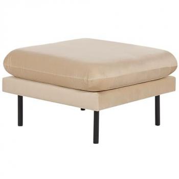 Reposapiés cuadrado de terciopelo beige con patas metálicas Vinterbro