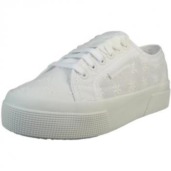 Women’s Superga 2740 Flower Sangallo Canvas Shoes – White, UK 5