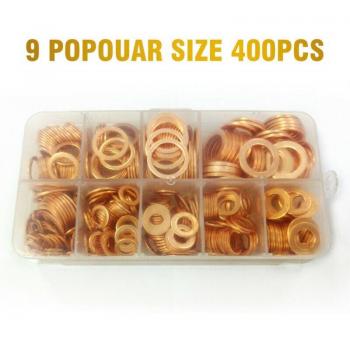 400pcs Solid Copper O-Ring Seal Assortment for Automotive Applications