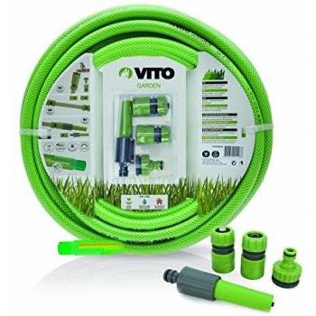Kit de riego Vitogarden 25m 19mm PVC con lanza multichorro y conectores