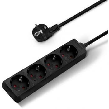 Regleta de Enchufes 3 Salidas 3680W Color Negro