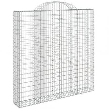VidaXL Arched Gabion Baskets, 12 pcs, 200x30x200/220 cm, Galvanized Iron