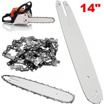 14 Inch White Guide Bar with 3/8 LP 50 Chain for STIHL MS170 MS180 MS250