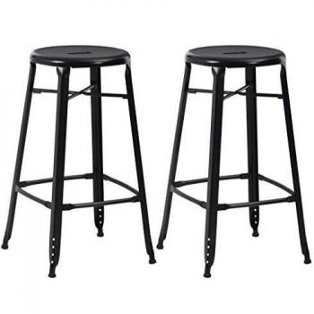 Tabourets de bar en acier noir