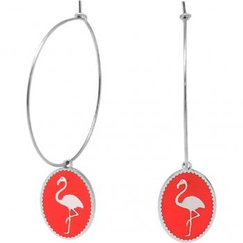 Silber‑Orange „Flamingo“ Ohrringe Les Trésors De Lily
