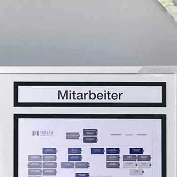Magnetoplan magnetofix-Magnetrahmen Topsign, 5 Stück, grau, A4 quer/A3 hoch 319 x 52 mm