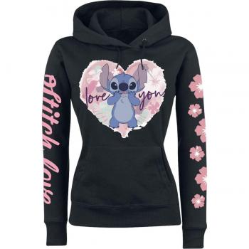 Felpa con cappuccio nera Disney di Lilo & Stitch