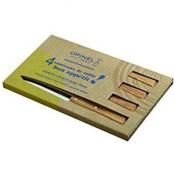 Opinel 4-Piece Olive Wood Table Knife Set Bon Appétit