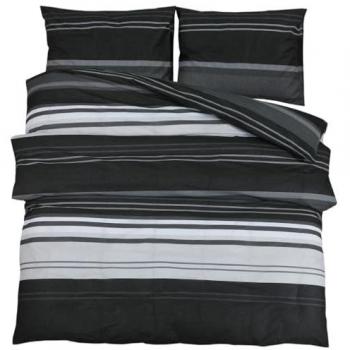 Vidaxl Duvet Cover Set Black and White 140x200 cm Cotton