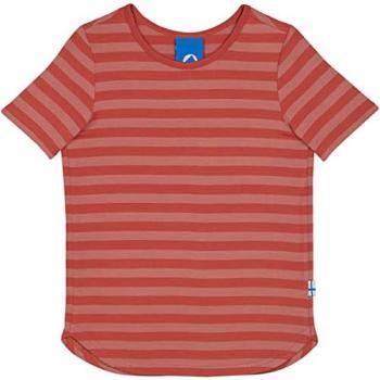 Bambus-Jersey-T-Shirt MAALARI gestreift für Kinder in Terra Cotta Größe 80