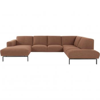 Andas Wohnlandschaft Lungre, U-Form, verschiedene Größen, Metallfüße hoch