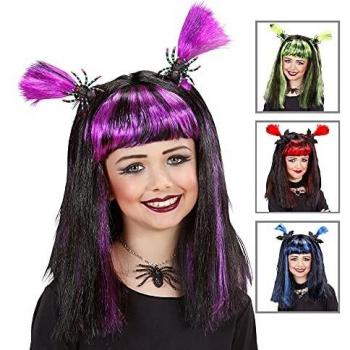 Parrucca Nera con Ragni per Feste