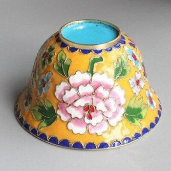 Old Beijing Cloisonne Water Bowl 4 Inch