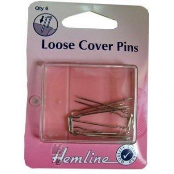Hemline Twin Pronged 32mm Nickel Plated Loose Cover Upholstery Pins, 6pk