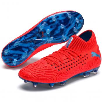 Puma Men's Future 19.1 Netfit FG/AG Soccer Cleats, (Red Blast-Bleu Azur), 9 UK
