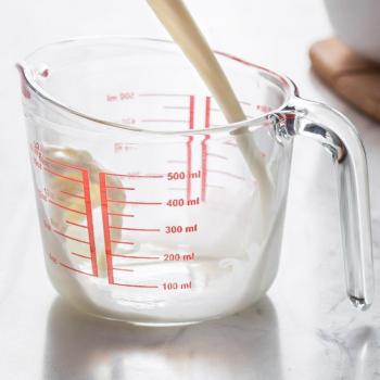 500ml Glass Measuring Cup with Red Handle