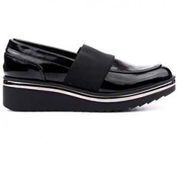 Café Obscuro Nero 35 JEB925010350: Moccasín con Elasticidad y Efecto Roscado
