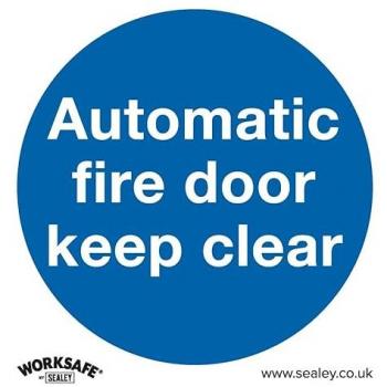 Automatic Fire Door Keep Clear Self-Adhesive Sign