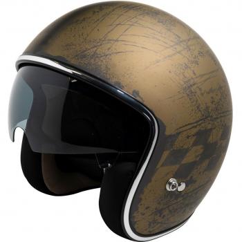 Casco Moto Jet IXS 77 2.5 Oro Opaco Nero S