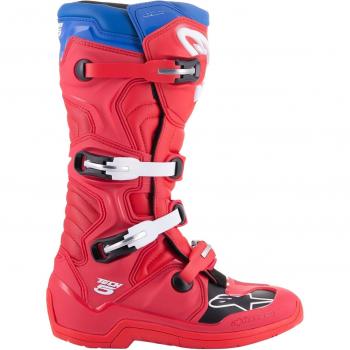 Alpinestars Stivali Cross Tech 5 Rosso Brillante-Rosso Scuro-Blu Alpino