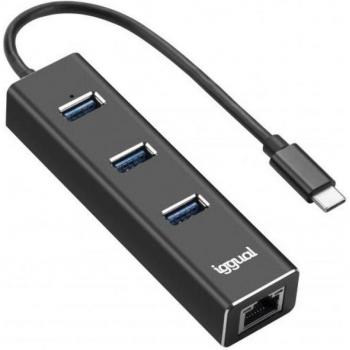 Iggual IGG317709 base para portátil y replicador de puertos USB 3.2 Gen 1 (3.1 Gen 1) Type-C Negro