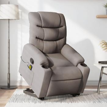 VidaXL Sessel Massagesessel Taupe mit Aufstehhilfe