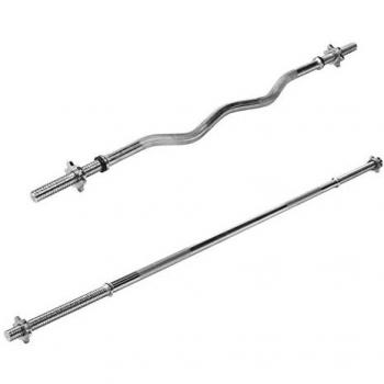Gorilla Sports Barra de Pesas 170 cm + Barra Curl EZ 120 cm