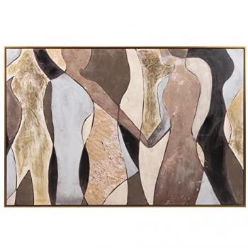 Cuadro Siluetas Con Marco Dorado 120x3,5x80 Cm