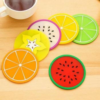 Base antiscivolo per bevande a forma di frutta, gel di silice
