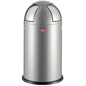 Wesco Push Two Silver 50L Aluminum Trash Container