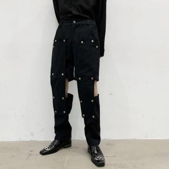Cutout Ripped Jeans for Male Fashion