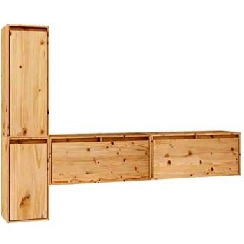 4 pcs Solid Wood Pine TV Cabinets by vidaXL