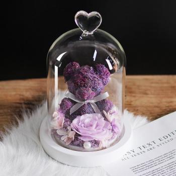Lampe LED Ours avec Fleur Rose 19cm