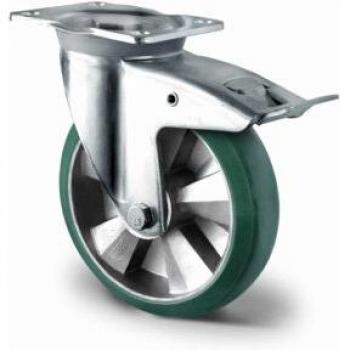 PU-Reifen Lenkrolle grün 200 mm für Gewerbe