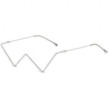 Rhinestone V-Frame Women's Glasses